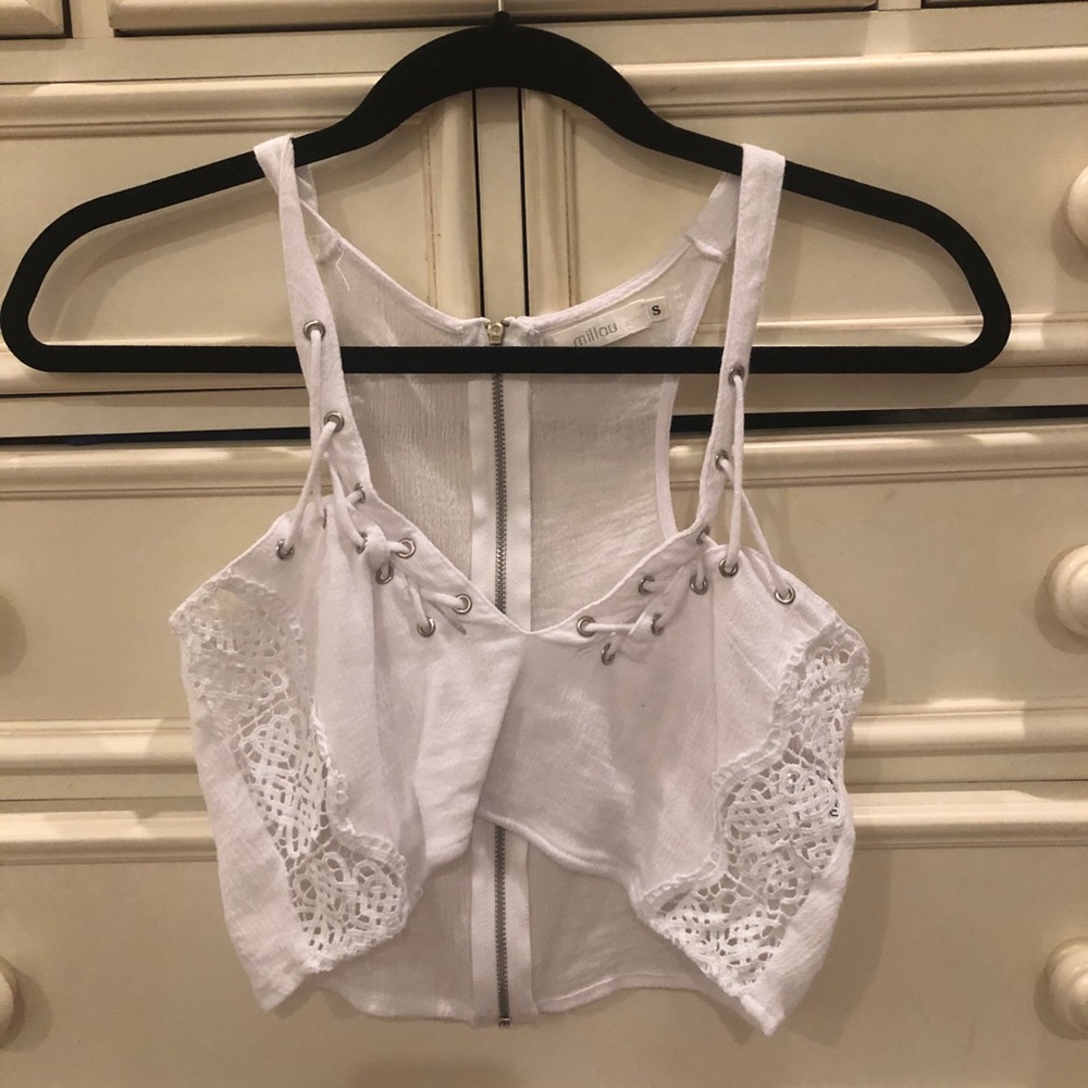LF Millau White Cropped Tank Top S